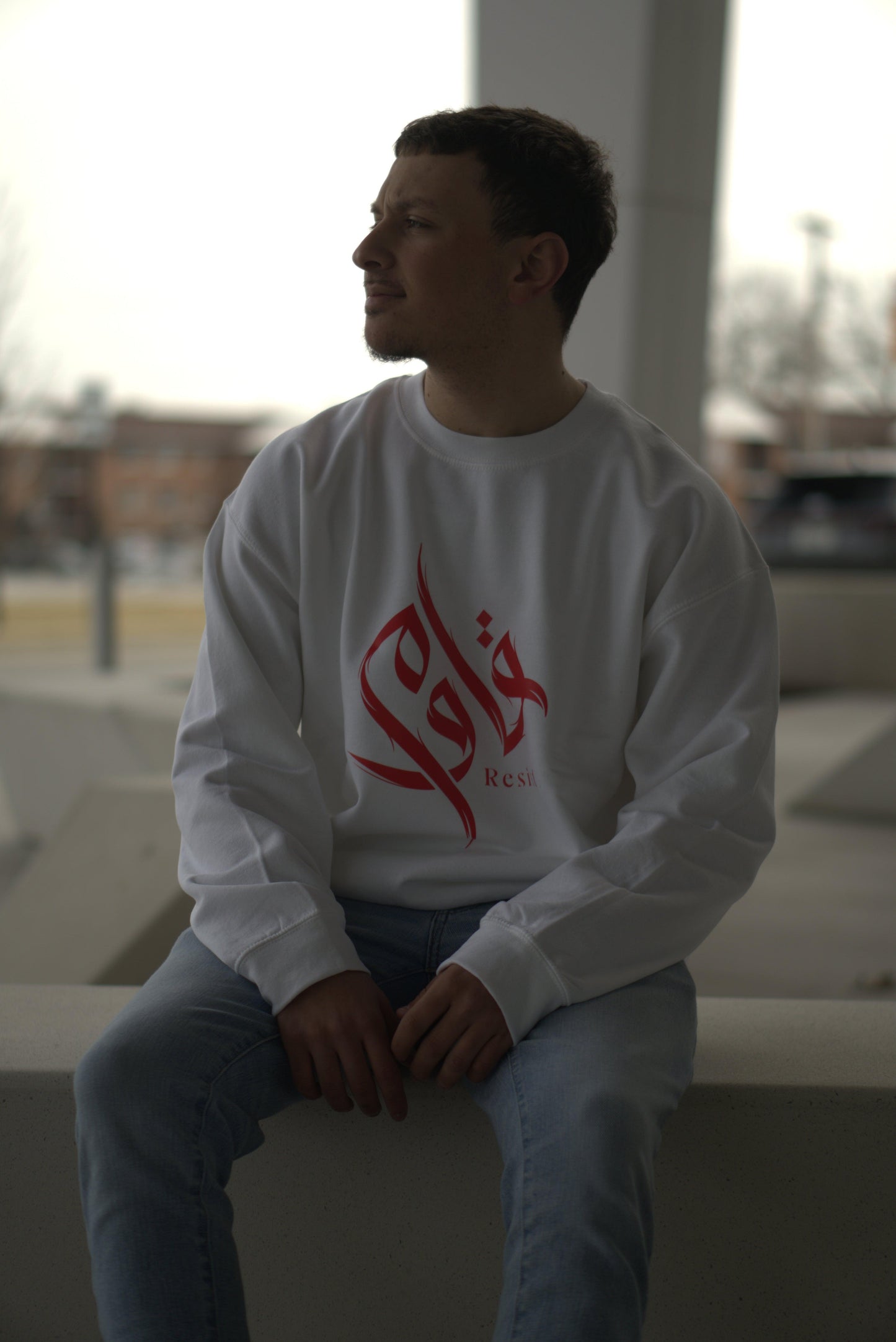 Resist White Sweatshirt - The Olive Oath